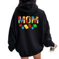 Mom Master Builder Building Blocks Bricks Mother's Day Women Oversized Hoodie Back Print Black