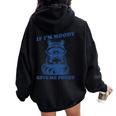 Moody Raccoon Oversized Hoodie for Women - Funny Back Print Design Black