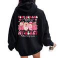 Mother Baby Nurse Tiny Humans Stole My Heart Valentines Day Women Oversized Hoodie Back Print Black