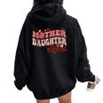 Mother Daughter Squad Matching Mom Groovy Women Oversized Hoodie Back Print Black