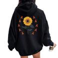 Multiple Sclerosis Awareness Sunflower Ms Warrior Support Women Oversized Hoodie Back Print Black