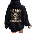 No Tags No Restarts Cowboy Western Country Fan Line Dance Sweat à capuche oversize pour femme avec imprimé dans le dos Black
