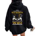 Old Woman Who Graduated From Wbu Wayland Baptist University Women Oversized Hoodie Back Print Black