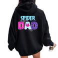 Parents Mom Spider Dad Matching Family Birthday Women Oversized Hoodie Back Print Black