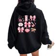 Pink Retro Nurse Coquette Pink Bow Girlie Nurse Life Women Oversized Hoodie Back Print Black