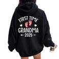Promoted To Grandma 2025 Grandma Est 2025 Women Oversized Hoodie Back Print Black
