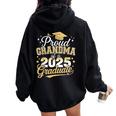Proud Grandma Of A Class Of 2025 Graduate Senior Graduation Women Oversized Hoodie Back Print Black
