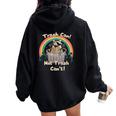 Raccoon Back Print Women's Oversized Hoodie | Fun & Eco Theme Black