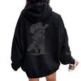 Raccoon Cowboy Graphic Hoodie for Men & Women | Oversized Back Print Black