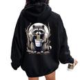 Raccoon Eating Instant Noodle Cup For Women Men Women Oversized Hoodie Back Print Black