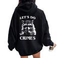 Raccoon 'Let's Do Crimes' Oversized Hoodie - Cute Animal Unisex Back Print Black
