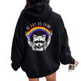 Raccoon LGBTQ Pride Oversized Hoodie for Women - Rainbow Back Print Black