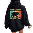 Raccoon Lover Oversized Hoodie for Men & Women – Cozy Back Print Black