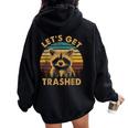 Raccoon Lovers Oversized Hoodie - Fun Animal Print | Small Women Black