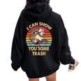 Raccoon Lovers Women's Vintage Oversized Hoodie - Whimsical Style Black