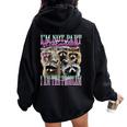 Raccoon Meme Oversized Women's Hoodie - Trendy Bootleg Design Black
