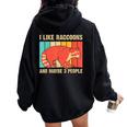 Raccoon For Men Women Raccoon Lover Introvert Women Oversized Hoodie Back Print Black