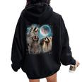 Raccoon Moon Hoodie - Unisex Oversized Back Print for All Ages Black