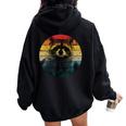 Raccoon Oversized Hoodie for Women - Back Print | Cozy Animal Design Black
