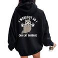 Raccoon Trash Panda Oversized Gym Hoodie for Women – Fun Workout Wear Black