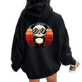 Retro Panda In Sunglasses BBQ Pool Party Panda Women Oversized Hoodie Back Print Black