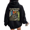 Retro Raccoon Lover Camping Hoodie for Women - Oversized Back Print Black
