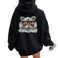 Retro Raccoon Oversized Hoodie - Sunglasses Design for Animal Lovers Black