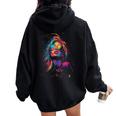 Retro Rock 'N' Roll Girl Música Rock Guitarrista Chica Women Oversized Hoodie Back Print Black