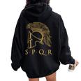 Roma Spqr Historia Romana Women Oversized Hoodie Back Print Black