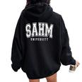 Sahm University Cool Mama Life Stay At Home Mom Women Oversized Hoodie Back Print Black