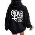 Sí Soy Feminista Y Estoy Orgullosa Chicas Feminismo Women Oversized Hoodie Back Print Black