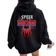 Spider Mom Mother's Day Matching Family Birthday Women Oversized Hoodie Back Print Black