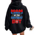 Spider Web Birthday Party Mom Of The Birthday Boy Women Oversized Hoodie Back Print Black