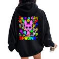 Sprunki Girls Fan Just A Girl Who Loves Sprunki Beats Women Oversized Hoodie Back Print Black