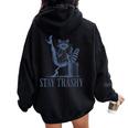 Stay Trashy Raccoon Hoodie - Feminine Halloween Oversized Style Black