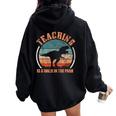 Teaching Is A Walk In Park Teacher Life Mother's Day Women Oversized Hoodie Back Print Black