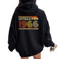 Vintage 1966 58Th Birthday 58 Years Old Vintage Women Oversized Hoodie Back Print Black