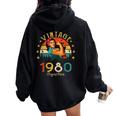 Vintage 1980 45 Años Cumpleaños Regalo Original 1980 Women Oversized Hoodie Back Print Black
