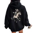 Vintage Cowboy Raccoon Hoodie - 90s Retro Western Style for Women Black