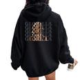 Vintage Glorilla First Name Glorilla Personalized Groovy 80S Women Oversized Hoodie Back Print Black
