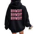Vintage Howdy Rodeo Western Country Southern Cowgirl Women Oversized Hoodie Back Print Black