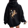 Vintage Howdy Y'All Rodeo Western Country Southern Cowgirl Women Oversized Hoodie Back Print Black