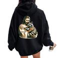 Vintage Jesus & Raccoon Women’s Hoodie - Cozy Animal Lover’s Gift Black