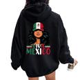 Viva Mexico Mexican Girl Independence Day Mexican Flag Women Women Oversized Hoodie Back Print Black