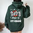 101 Days 1St Grade Dog 100 Days School 100Th Day Students Women Oversized Hoodie Back Print Forest