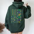 American Flag Mardi Gras Crawfish Carnival Women Oversized Hoodie Back Print Forest
