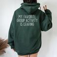 Antisocial Introvert Co Introvert Antisocial Sarcastic Humorous Black -Adults Small Cotton 65 Polyester 35 Short Sleeve Classic Fit Crew Neck Women Oversized Hoodie Back Print Forest