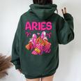 Aries Girl Birthday Queen Sneakers Zodiac Sign Women Oversized Hoodie Back Print Forest