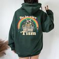 Autism Raccoon Oversized Hoodie for Women | Fun Back Print Forest