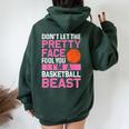 Basketball Beast N Girl Basketball Lover Sports Women Oversized Hoodie Back Print Forest